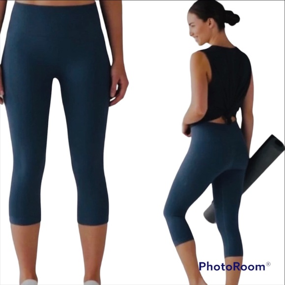 LULULEMON Flow & Go Crop Legging Astro Teal Sz. 8 - Picture 1 of 11